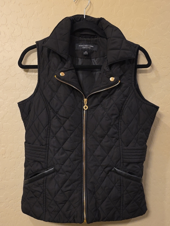 Marc New York Jackets & Blazers - NWOT Marc New York Black Quilted Vest with Gold Hardware